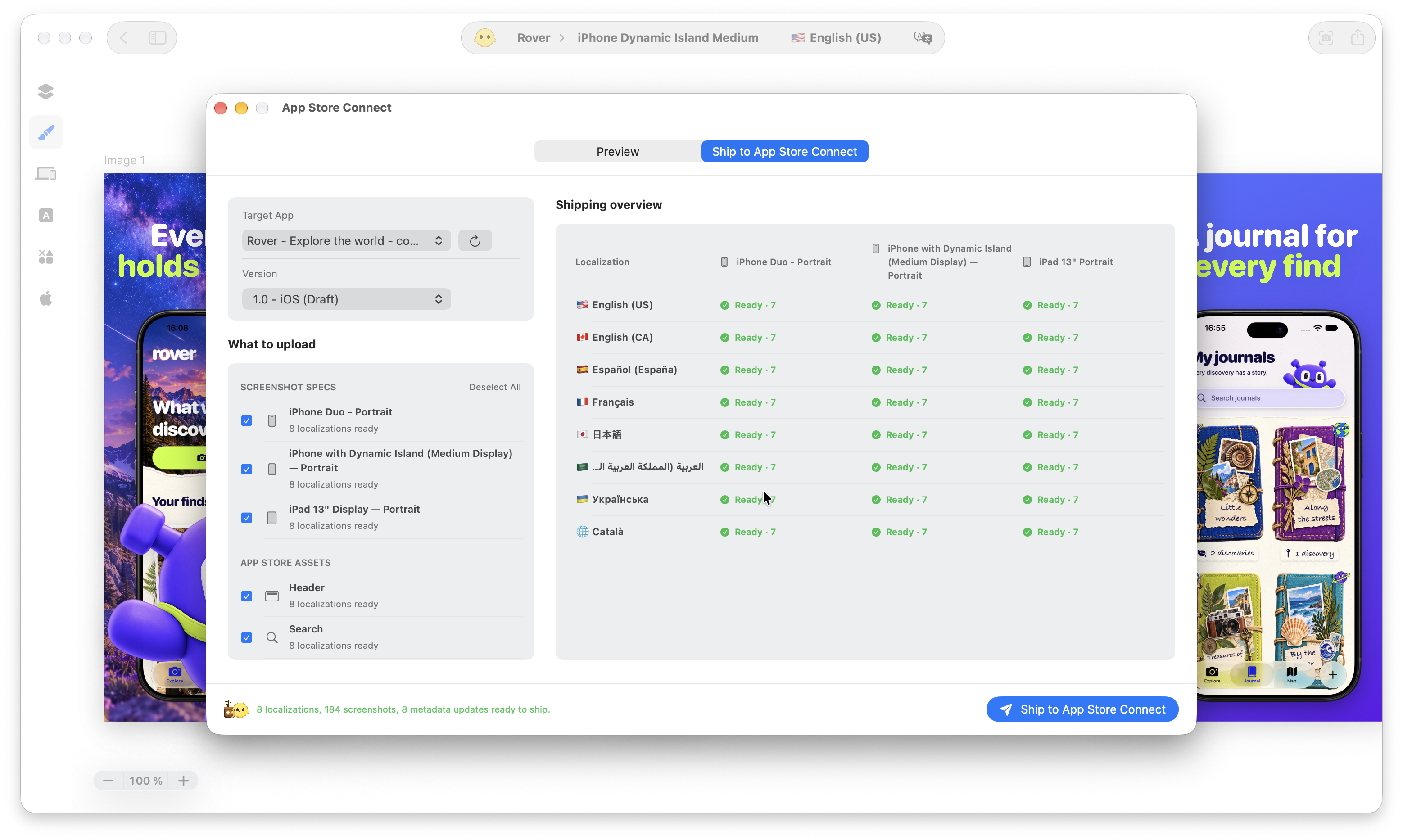 Upload hundreds of your App Store Screenshots, Metadata, Header and Search assets to App Store Connect, by specs and language - Apple Developer